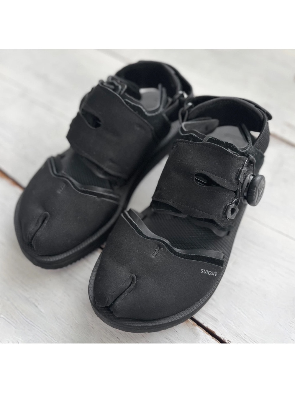 SUICOKE HAKU-ab Sandals Black Tabi Shoe Atop Dial Lacing System Split-Toe EU36.5 - Picture 5 of 12